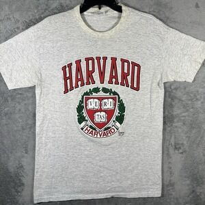 VINTAGE‎ 90s Harvard Men's Large Shirt Gray College University 20/20 Sport